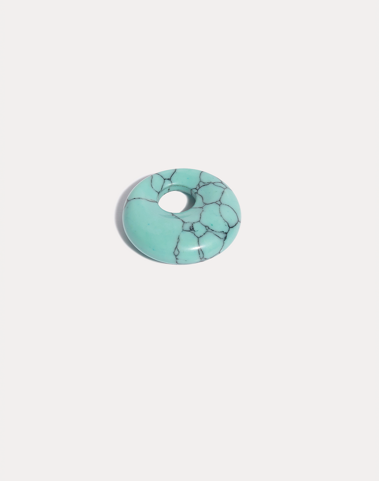 Turquoise Doughnut Earring Charm